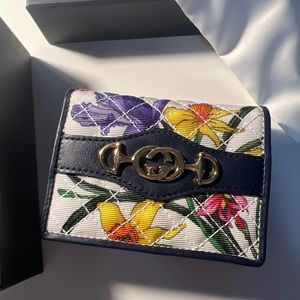 Gucci floral card case wallet